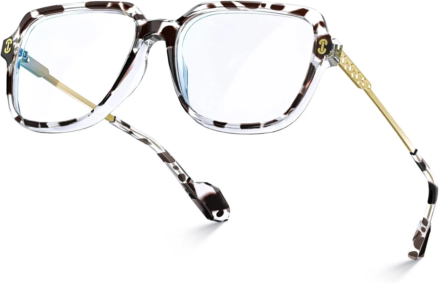 VISOONE 2 Pack Oversized Blue Light Blocking Glasses with Chic Square TR90 Frame and Metal Temple for Women Men REMY