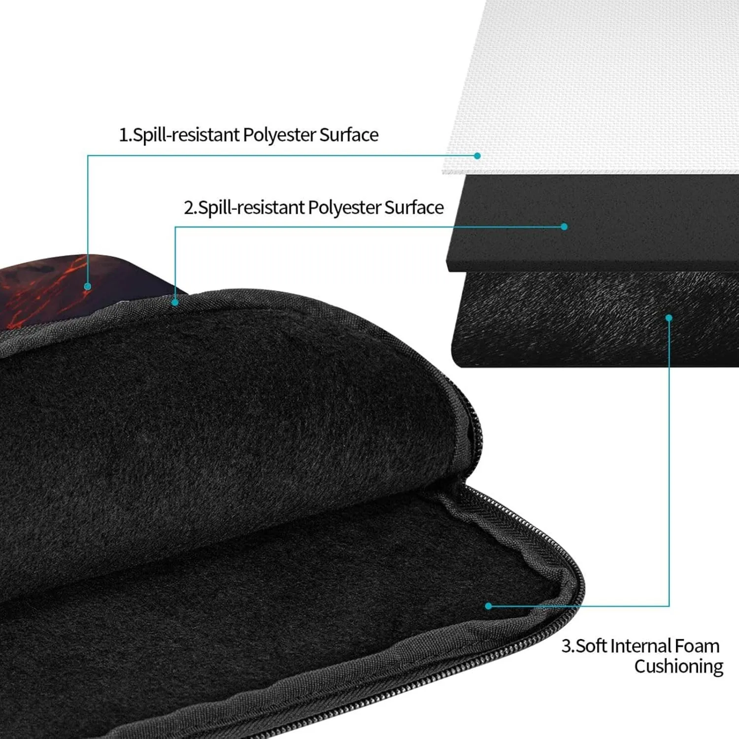 Volcanic Eruptions Pattern Shockproof Portable Laptop 13 inch Sleeve Bag for Men and Women - Ideal for Business Travel, School, and Daily Use