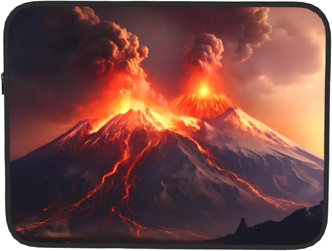Volcanic Eruptions Pattern Shockproof Portable Laptop 13 inch Sleeve Bag for Men and Women - Ideal for Business Travel, School, and Daily Use