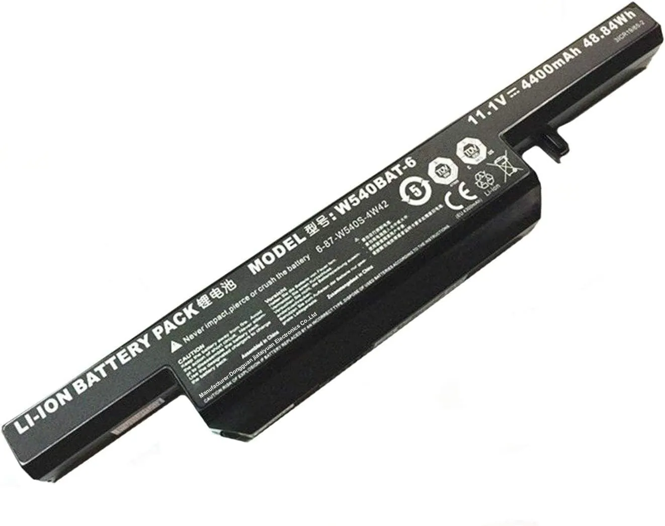W540BAT-6 Laptop Battery Replacement for Clevo W540EU W54EU W550EU W55EU W550 6-87-W540S-4U42 6-87-W540S-427 6-87-W540S-4W41(11.1V 4400mAh 48.84Wh)