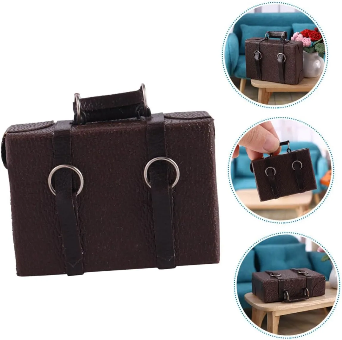 Wakauto 5pcs Miniature Suitcase Doll House Accessories Scale Briefcase for Mini House Decor Versatile Travel Case Model for Dollhouse Scenes