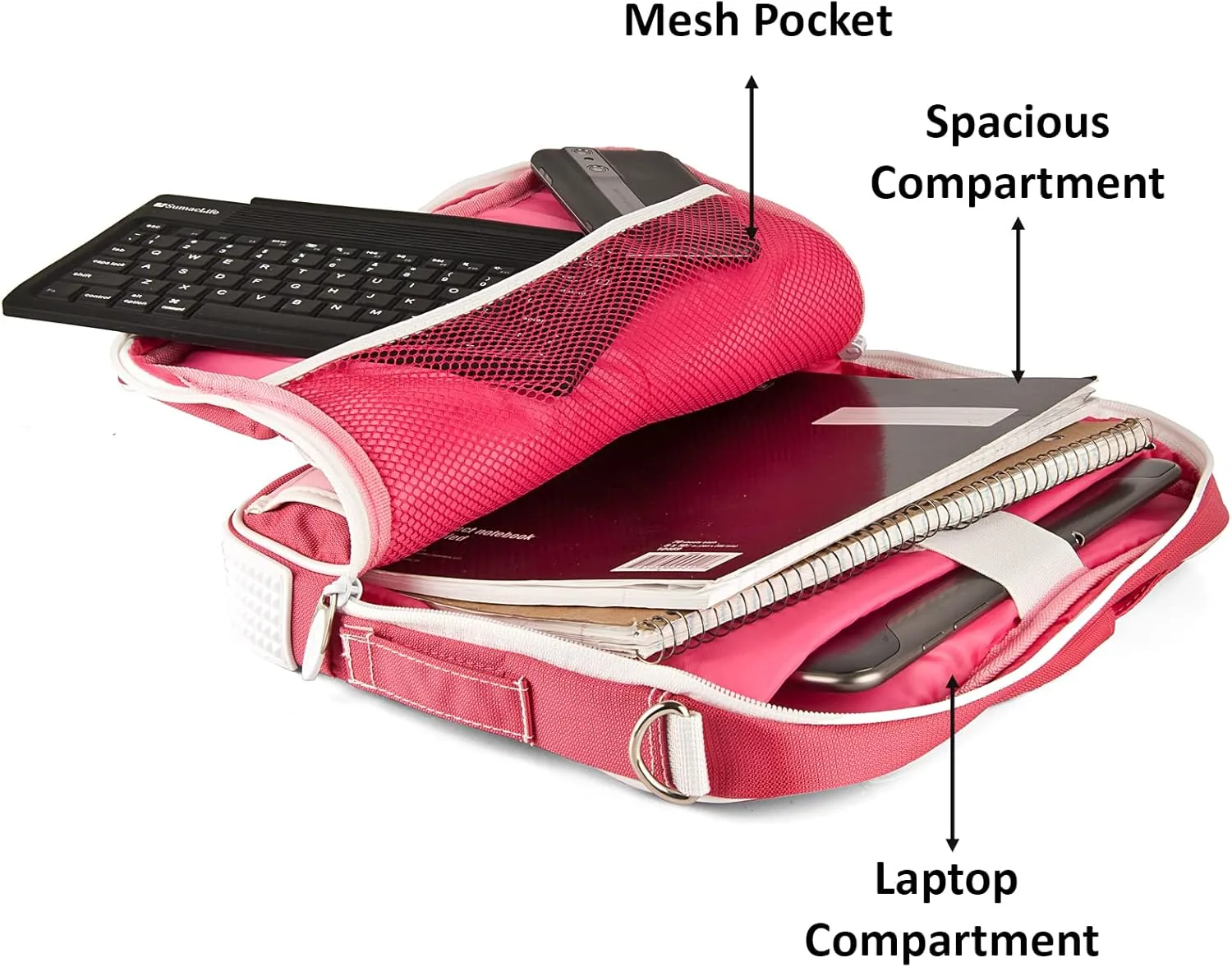 Water-Resistant Nylon Laptop Shoulder Messenger Bag for Professionals - Organized Multi-Compartment Tote for 12" Computers