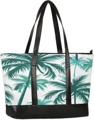 Watercolour Coconut Trees Laptop Tote Bag for Women Lightweight Work Purse with Multiple Compartments Fits 13-15.6 Inch Laptop Tablet Shoulder Bag for Office Travel Daily Use