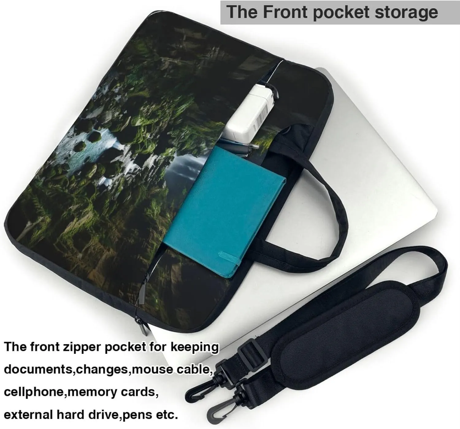 Waterfall cliff Laptop Tote Bag for Men Women Laptop Sleeve Shoulder Briefcase Messenger Computer Bag