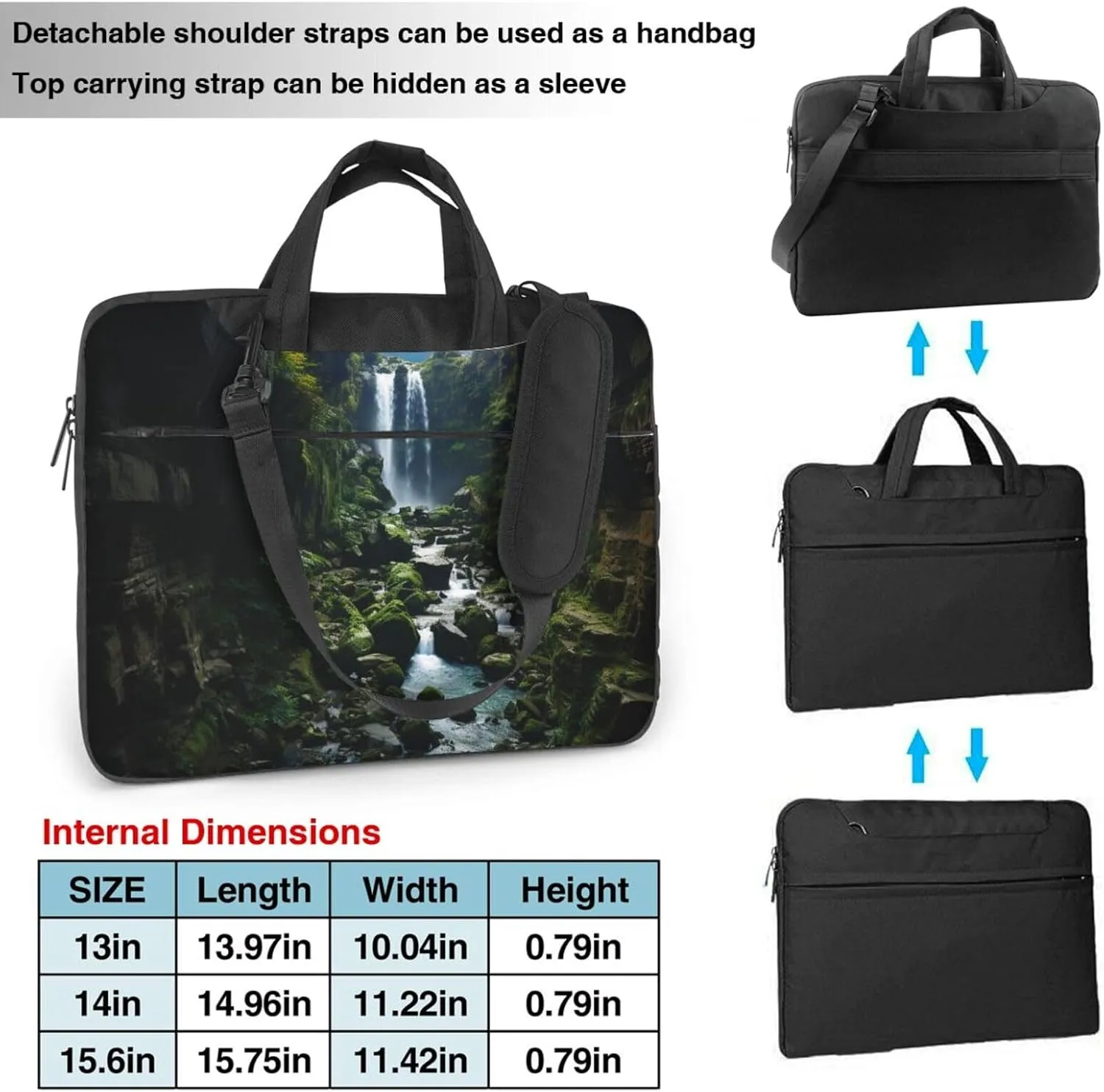 Waterfall cliff Laptop Tote Bag for Men Women Laptop Sleeve Shoulder Briefcase Messenger Computer Bag