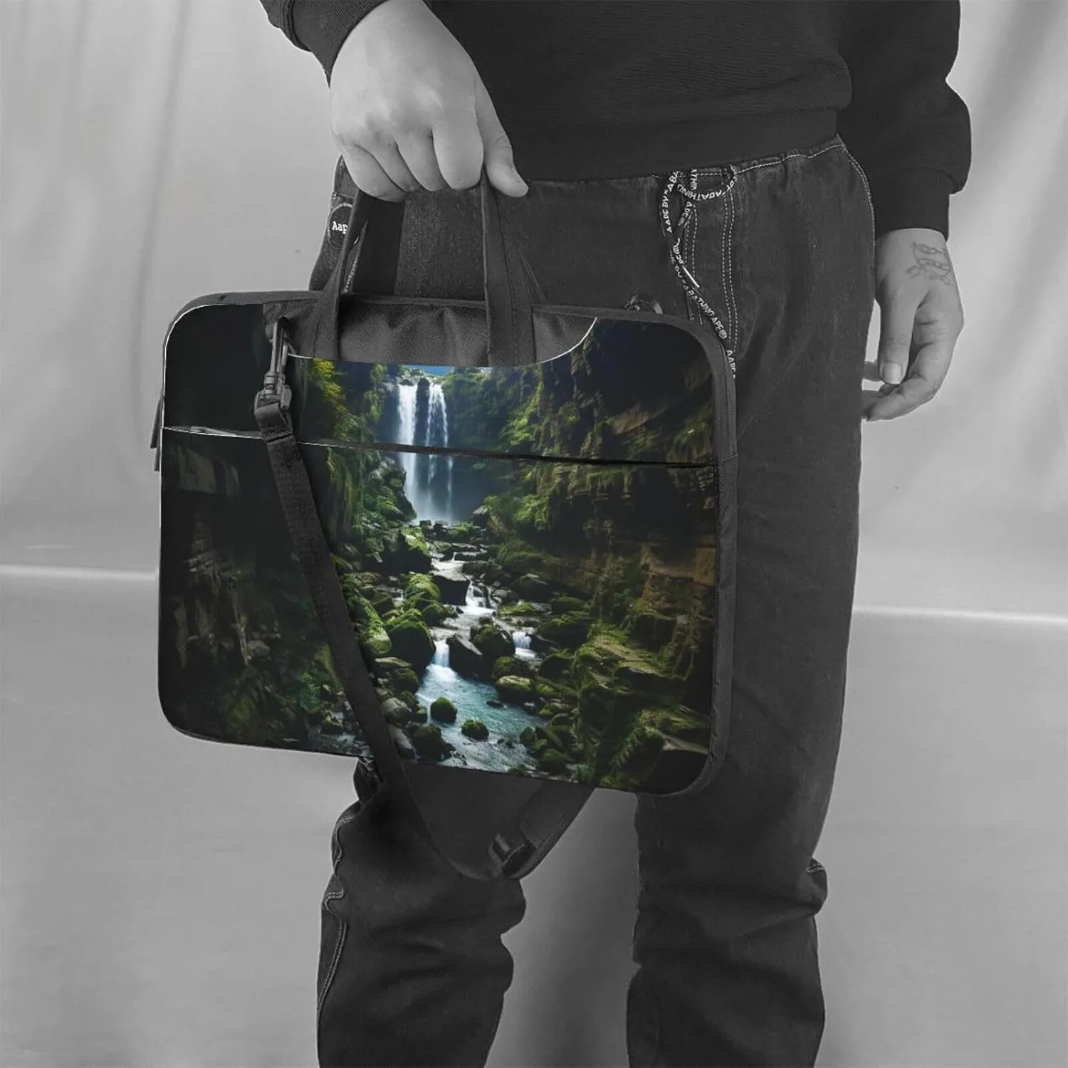 Waterfall cliff Laptop Tote Bag for Men Women Laptop Sleeve Shoulder Briefcase Messenger Computer Bag