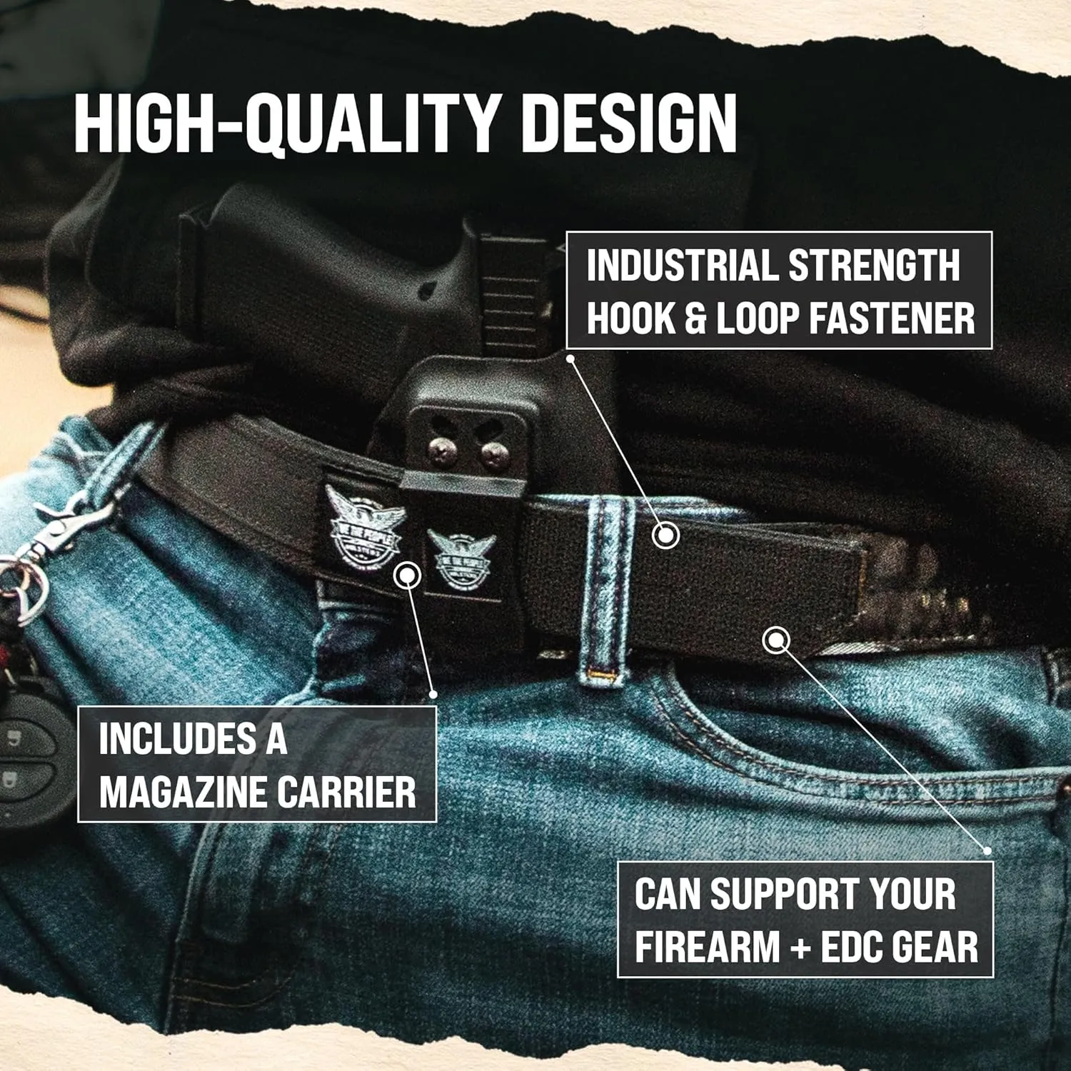 We The People Holsters - Falcon - Buckleless Gun Belt - Tactical Gun Belt for Concealed Carry