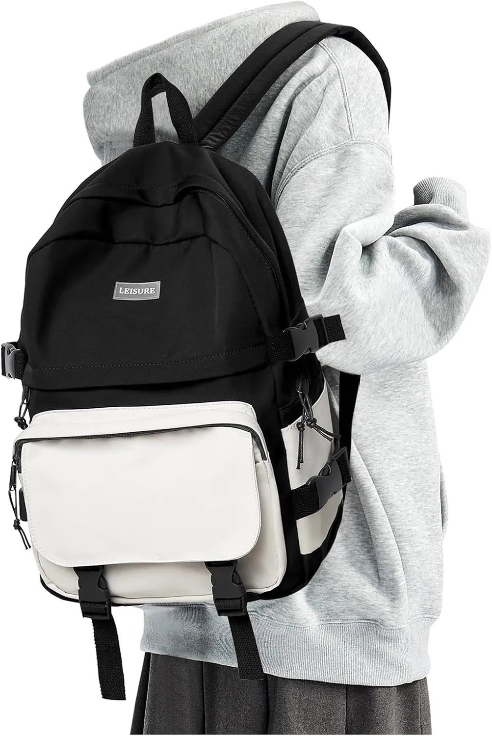 weradar Cute Black Backpack For School Teen Girls,Lightweight Middle School Bookbags,Waterproof Travel Rucksack Casual Daypack,College Backpack For Women