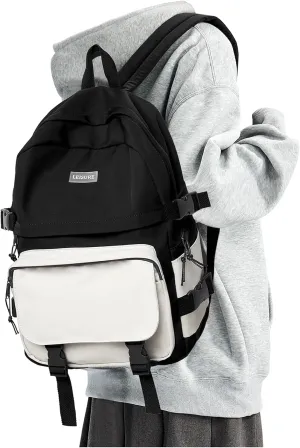 weradar Cute Black Backpack For School Teen Girls,Lightweight Middle School Bookbags,Waterproof Travel Rucksack Casual Daypack,College Backpack For Women