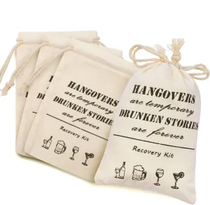 Whaline Pack of 20 Bachelorette Party Bags with Drawstring Cotton Recovery Kit Bags Muslin Tote Bag for Bridal Shower Wedding Gift Decoration Hen Night Parties (10 x 15 cm)