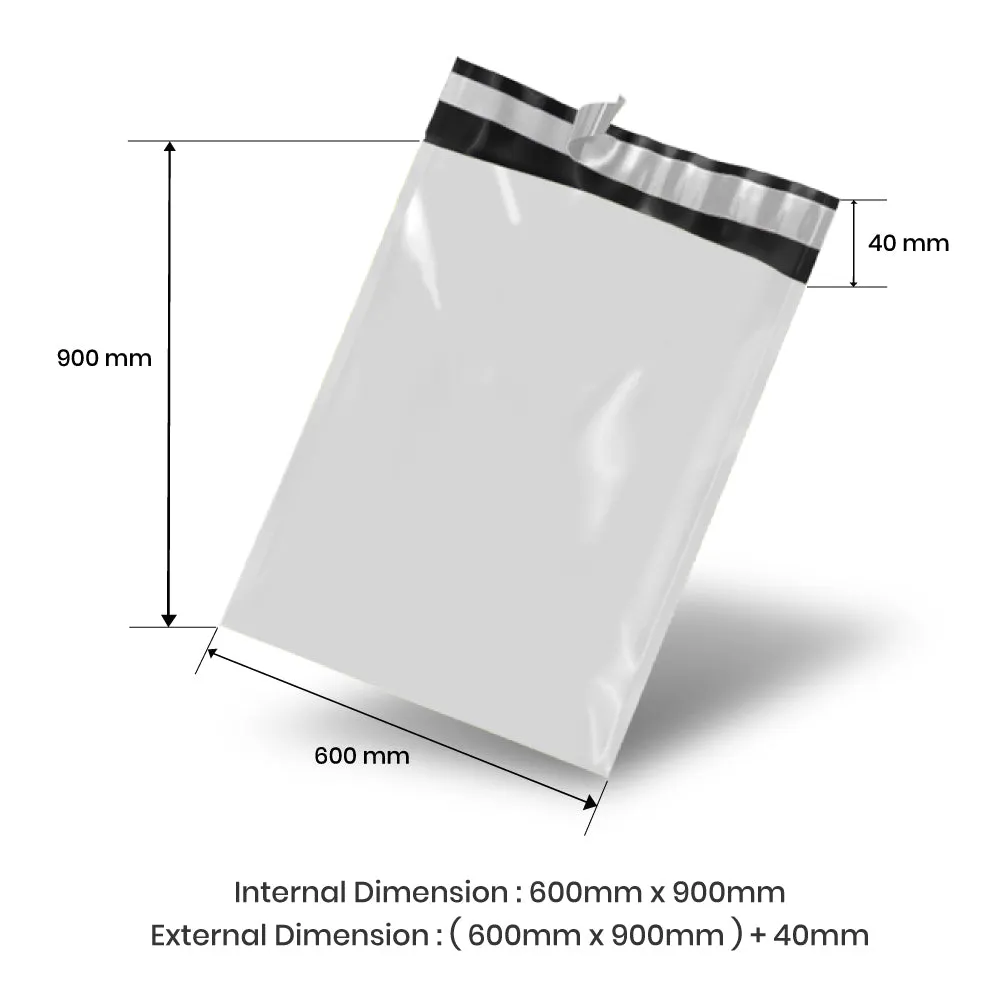 Wholesale 2,000pcs 600mm x 900mm   40mm Poly Mailing Courier Satchels - White