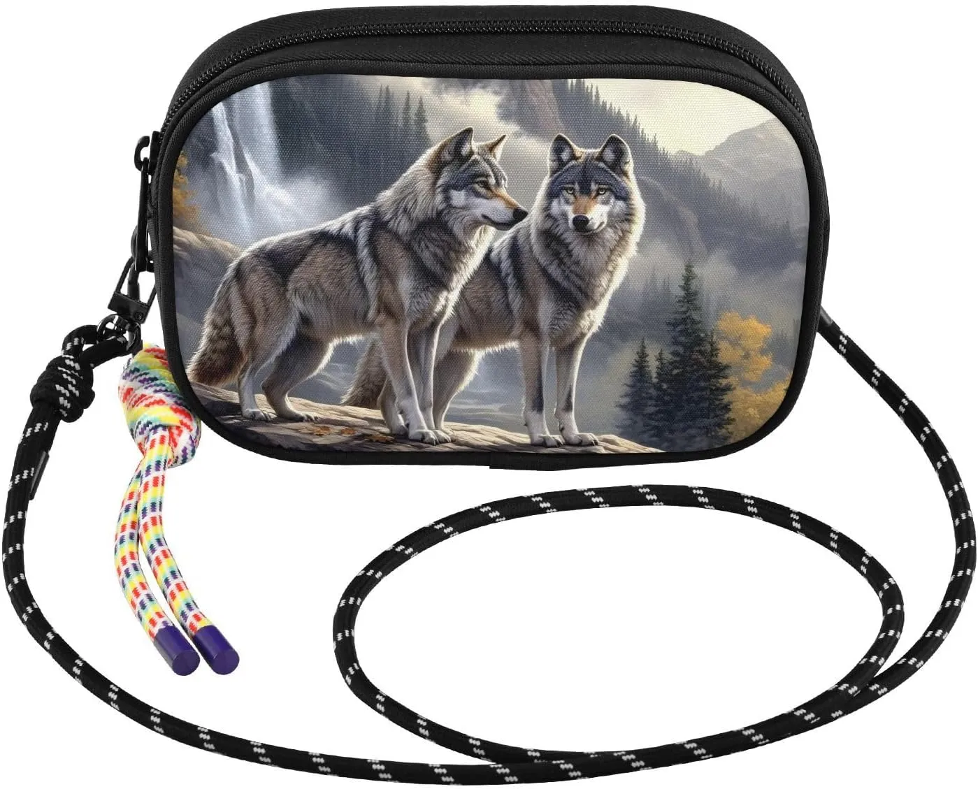 Wolf Vintage Rocky Small Crossbody Bags for Women Cell Phone Purses Women's Shoulder Handbag Wallet Purse