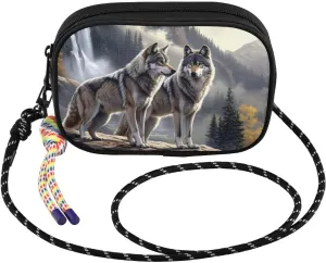 Wolf Vintage Rocky Small Crossbody Bags for Women Cell Phone Purses Women's Shoulder Handbag Wallet Purse