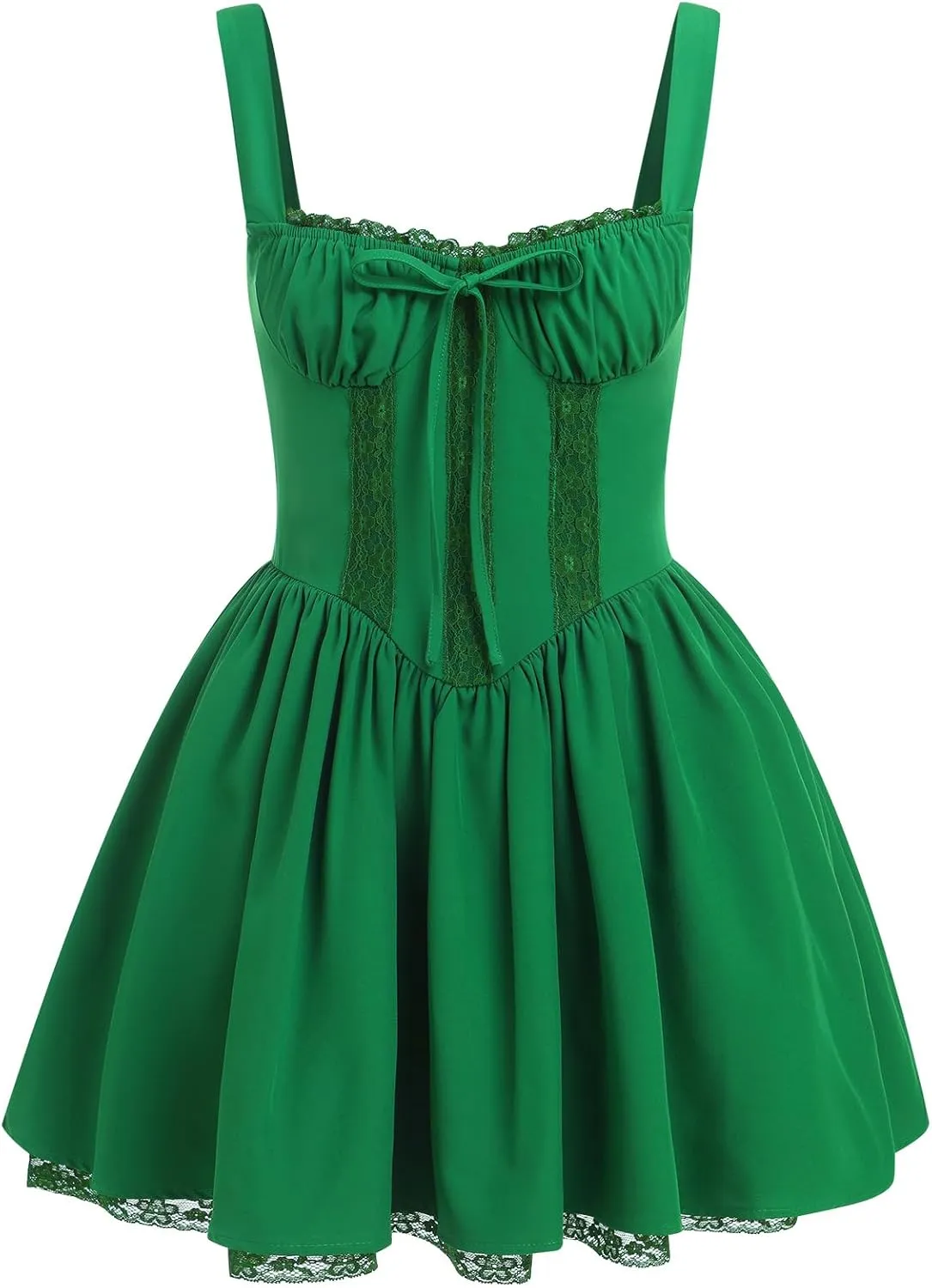 Women Corset Dress Floral Mini Dress Sexy Spaghetti Straps Low Cut Lace Short Dress Ruffle Summer Bustier Sundress