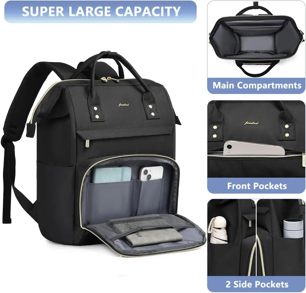 Women Laptop Backpack Work Bag - Fits 15.6 inch with Laptop Compartment Waterproof Professional Fashion Travel Purse for College Nurse Business Computer Backpack