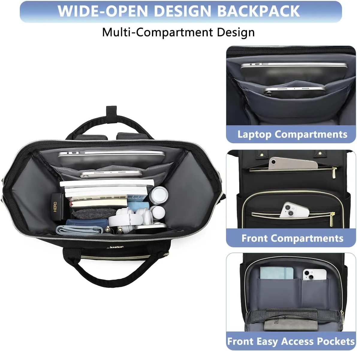 Women Laptop Backpack Work Bag - Fits 15.6 inch with Laptop Compartment Waterproof Professional Fashion Travel Purse for College Nurse Business Computer Backpack