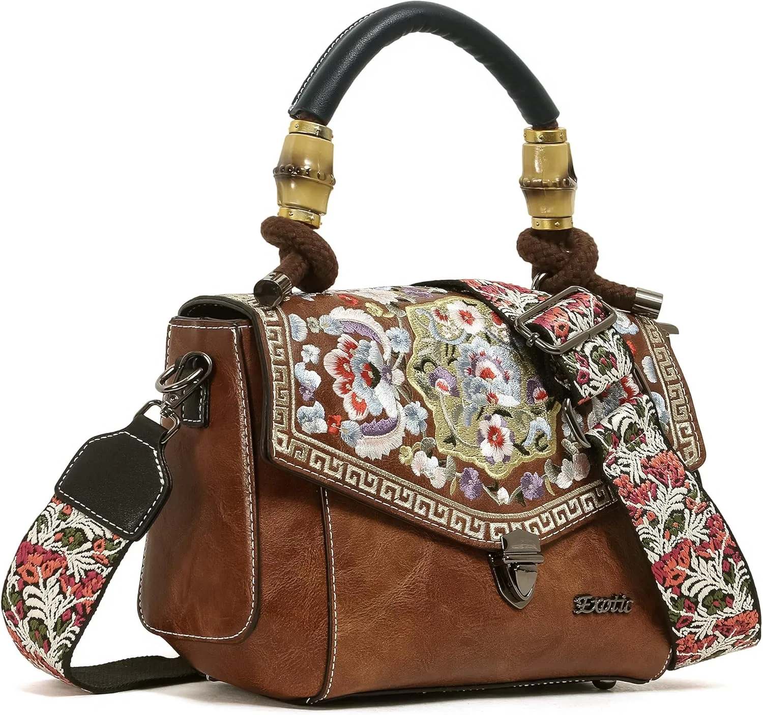 Women Satchel Vintage Retro Embroidery Sling Bag