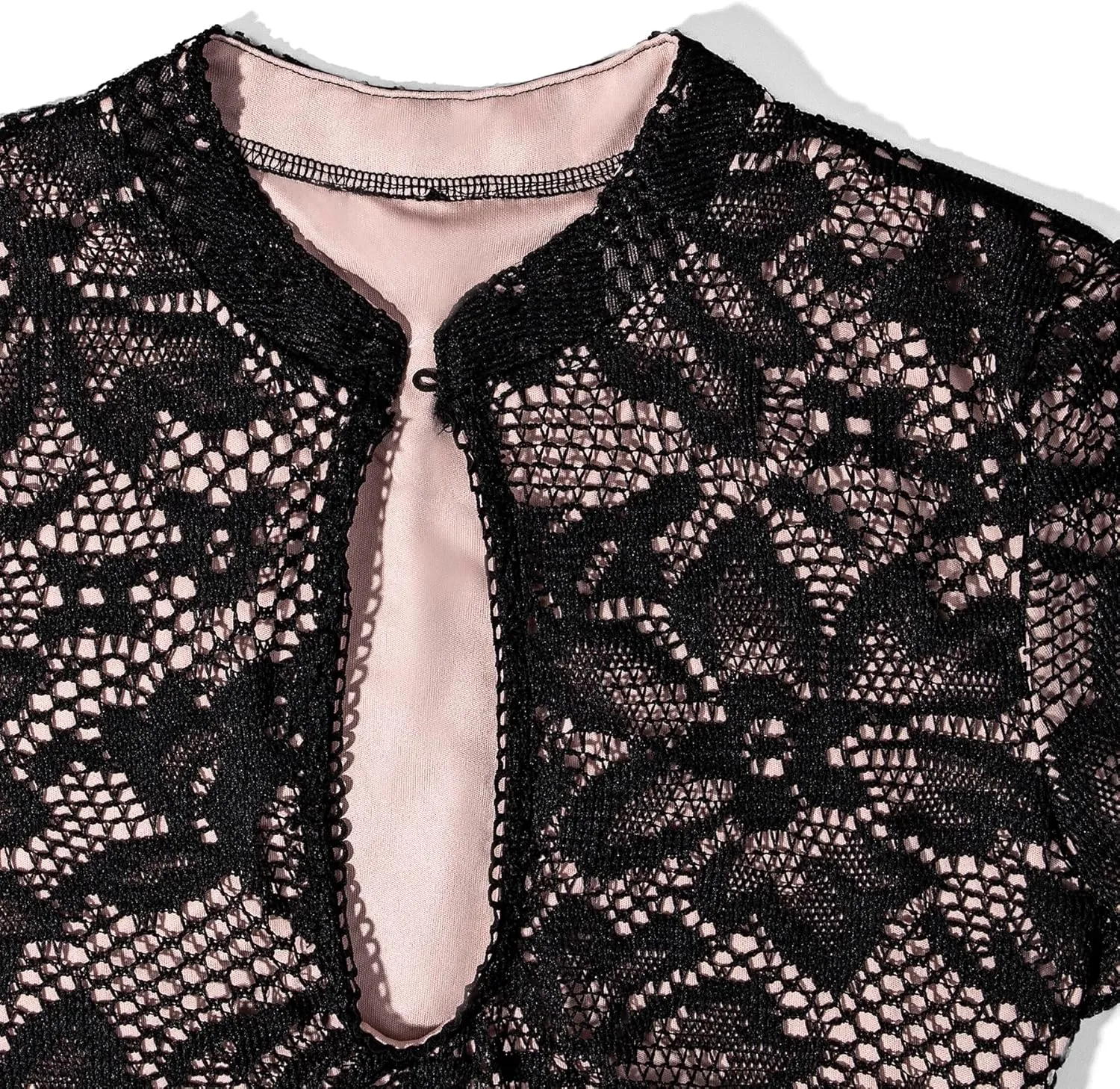 Women Sexy Lace Hollow Out Bodycon Mini Dress Long Flare Sleeve Cut Out Night Club Party Dress