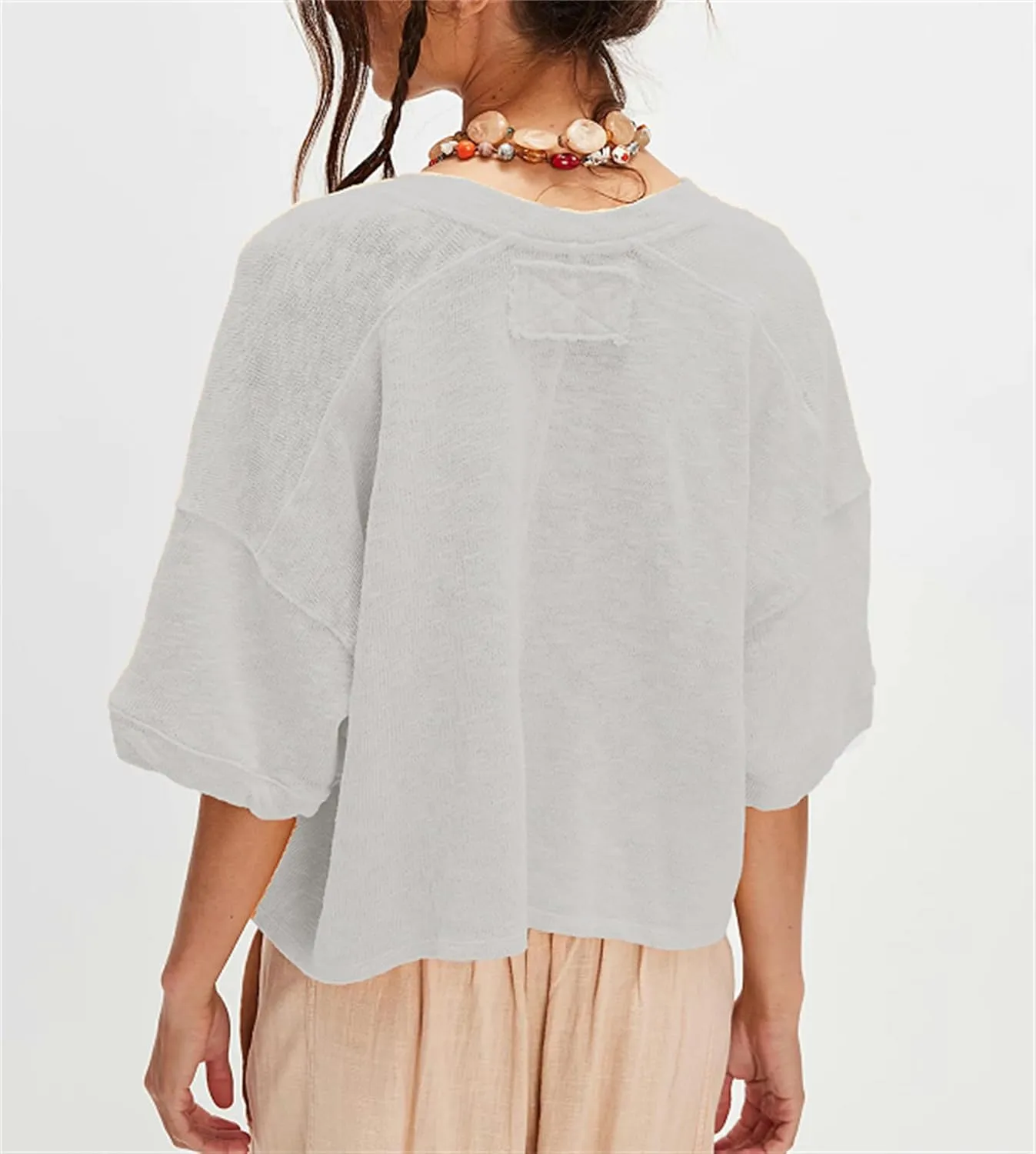 Women Short Sleeve Casual Cardigan Shirt Button Down Open Front V-Neck Loose T-Shirt Y2k Crop Tops Outwear Tee