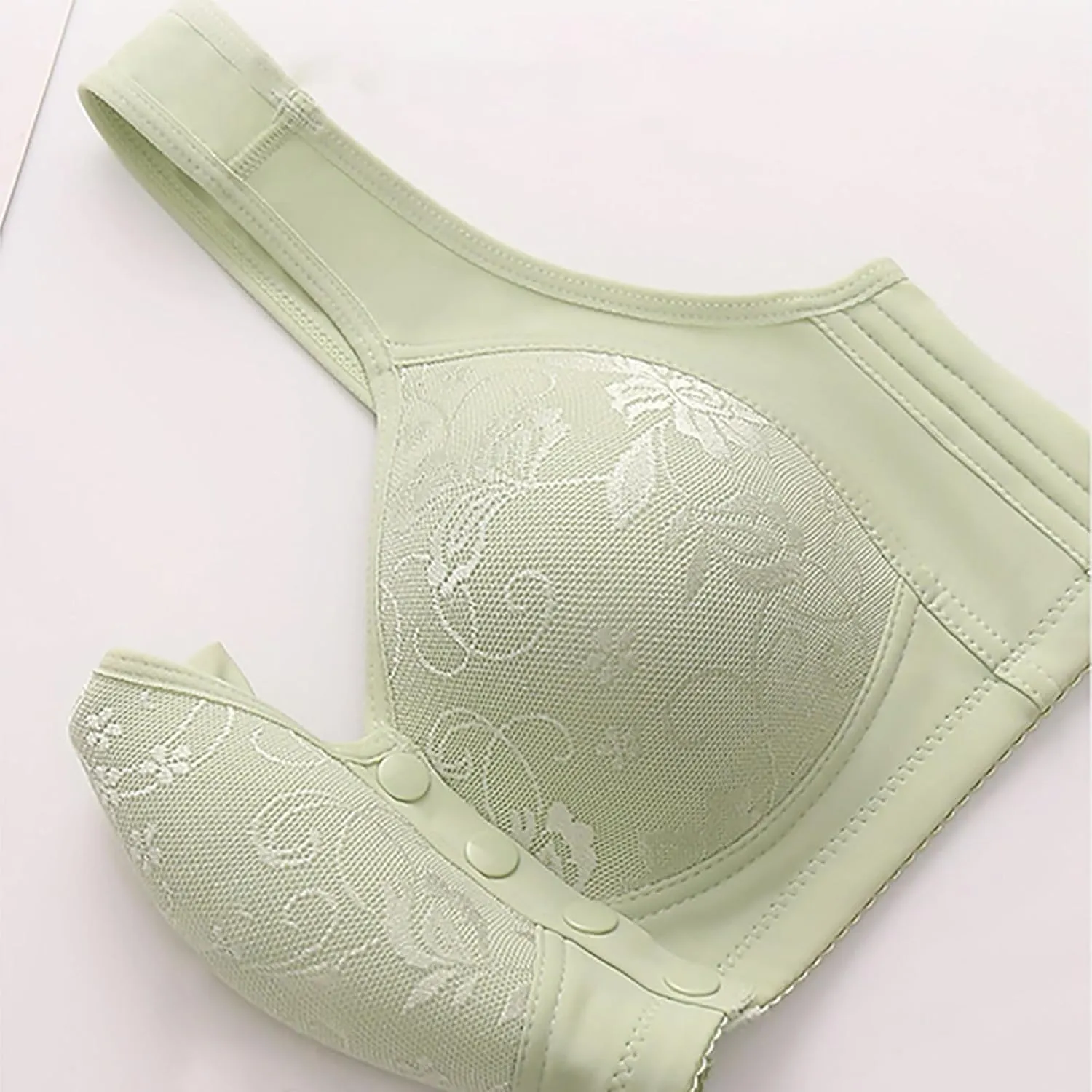 Womens Casual Daily Bras Seamless Full Coverage Breathable Underwear Oversized Front Snap Closure Bra 3 Pcs Outfits