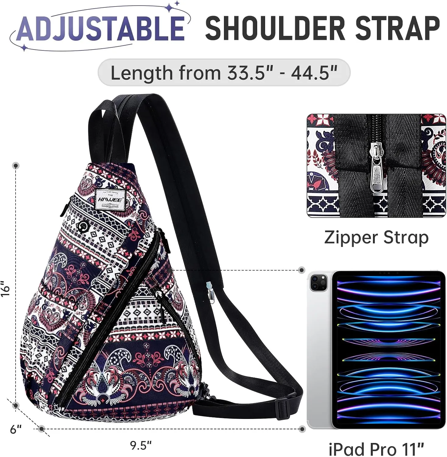Women's Rope Sling Bag - Convertible Water-Resistant Chest Bag & Casual Daypack, Adjustable Crossbody Backpack for Travel, Cycling, Exotic