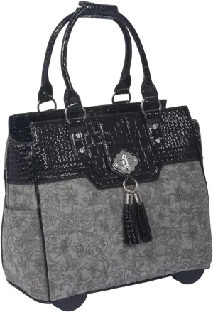 Women's Savannah Rolling Laptop Bag with Cross| 4-in-1 Rolling Briefcase, Work Tote, Carry-On & Overnight Bag | Fits 13"-17" Laptop