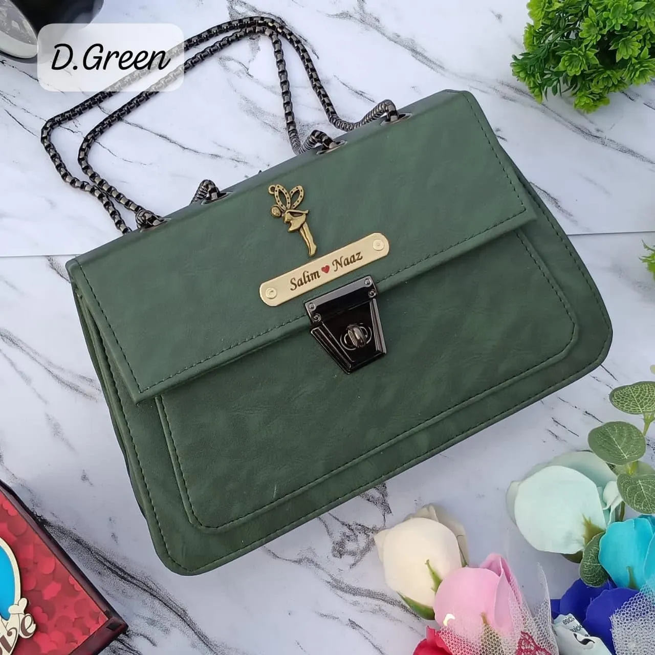 Women's Shoulder Bag 2 in 1 Leather Sling Bag Any Name Can Be Customised, Charm Option Available Bag For Women