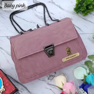 Women's Shoulder Bag 2 in 1 Leather Sling Bag Any Name Can Be Customised, Charm Option Available Bag For Women