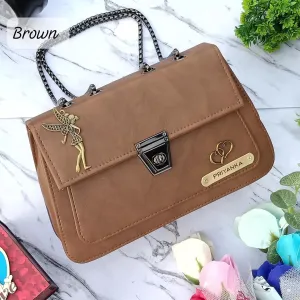 Women's Shoulder Bag 2 in 1 Leather Sling Bag Any Name Can Be Customised, Charm Option Available Bag For Women