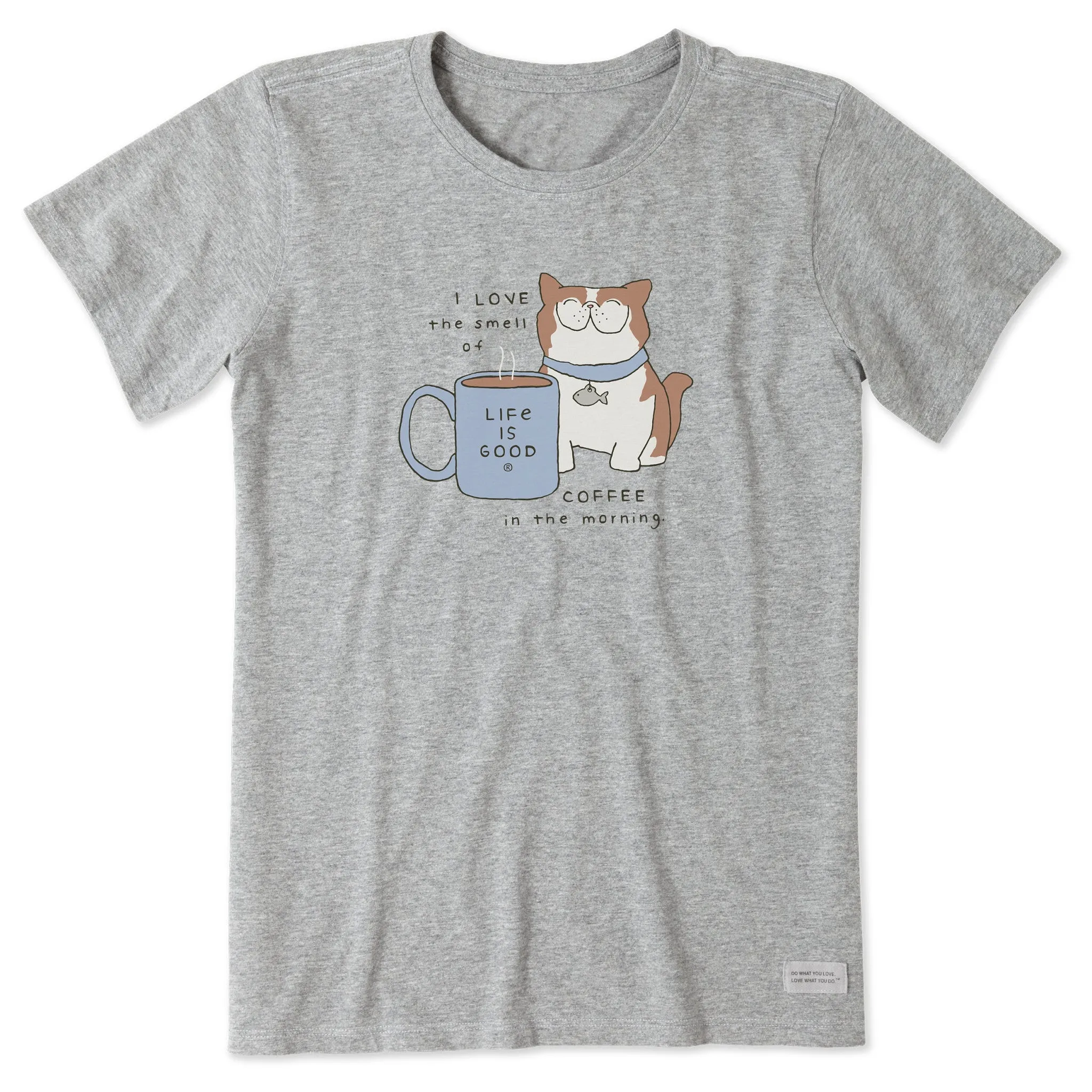 Women's Smell of Coffee Exotic Cat Short Sleeve Tee