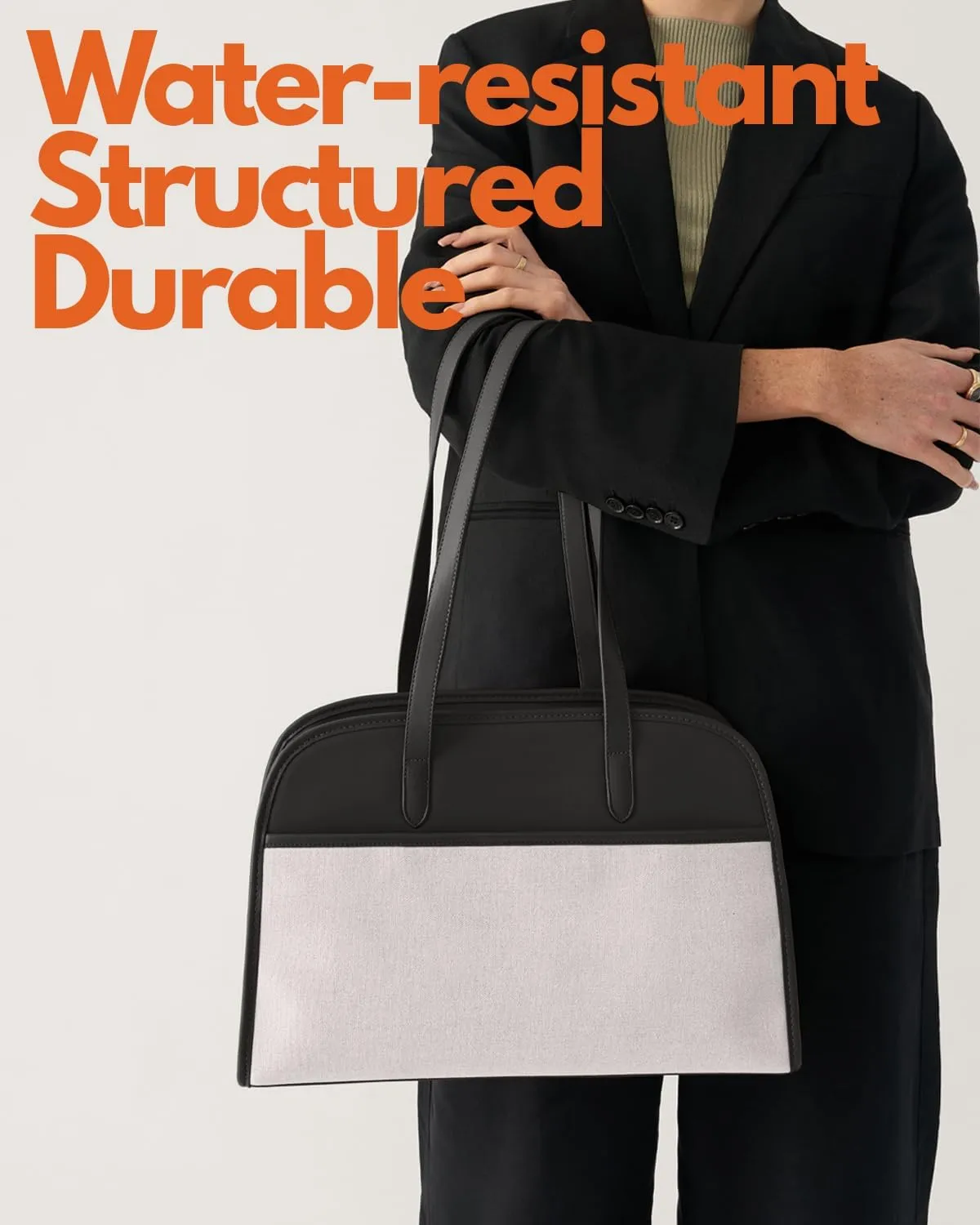 Work Tote Bags for Women 15.6 Inch - Laptop Tote Bag with Zip Compartments - Briefcase for Women Professional for Computer