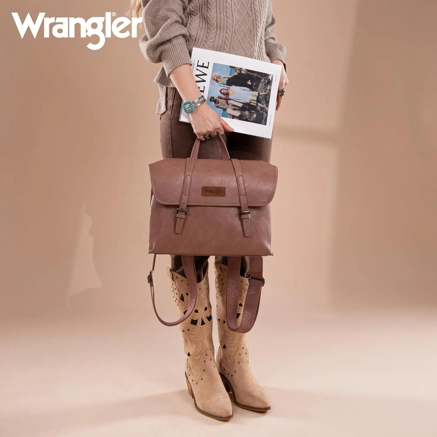 Wrangler Convertible Backpack for Women Briefcase Messenger Bag Professional Computer Work Bag for Business/Travel/Office