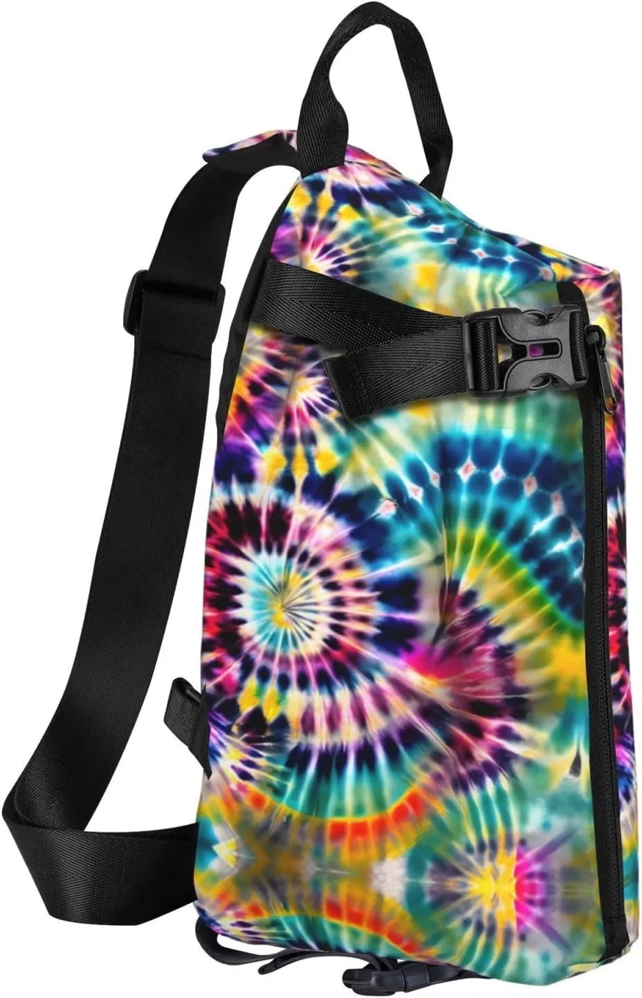 WURTON Exotic Tribe Tie Dye Style Print Crossbody Backpack Cross Pack Lightweight Sling Bag Travel, Hiking