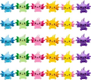 X Hot Popcorn 120PCS Mini Axolotl Colorful Mini Resin Axolotl Figurines Mini Animal Figures Cute Axolotl Cake Topper Axolotl Ornament Charms for DIY Craft Garden Decoration