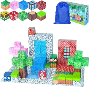 XDR Magnetic Building Blocks Set, 102 Pieces, 1-inch Tiles, STEM Construction Toy for Ages 3 