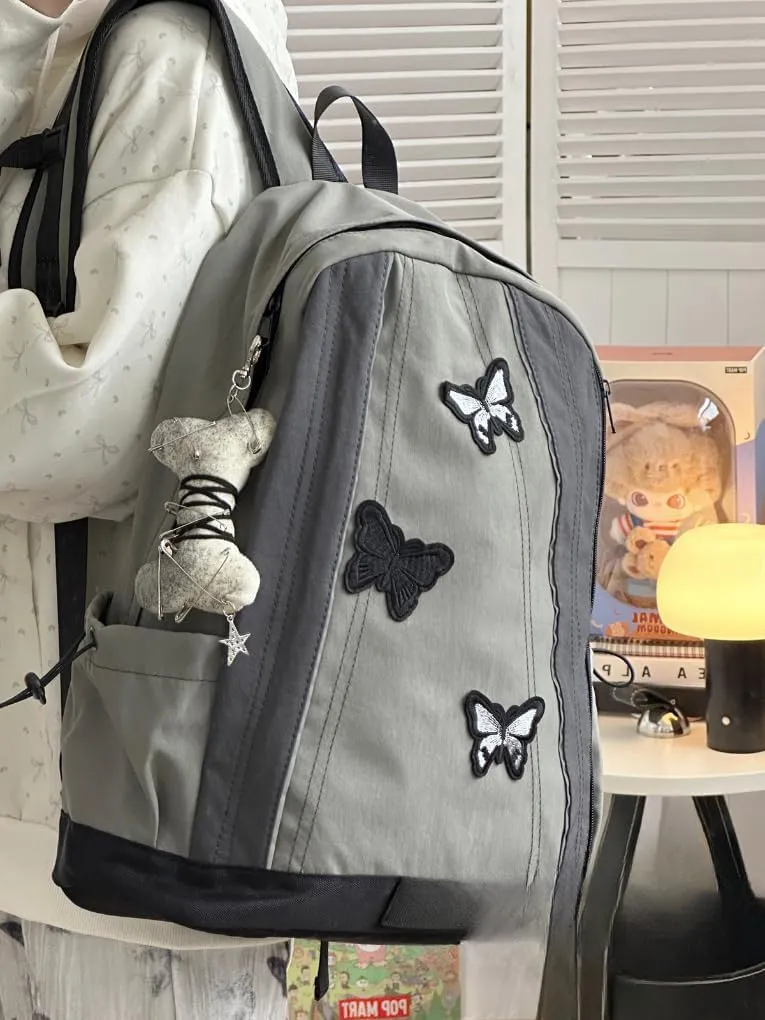 Y2k Backpack Butterfly Goth Purse Accessories Grunge Aesthetic Backpack Grunge Accessories Y2K (Black)