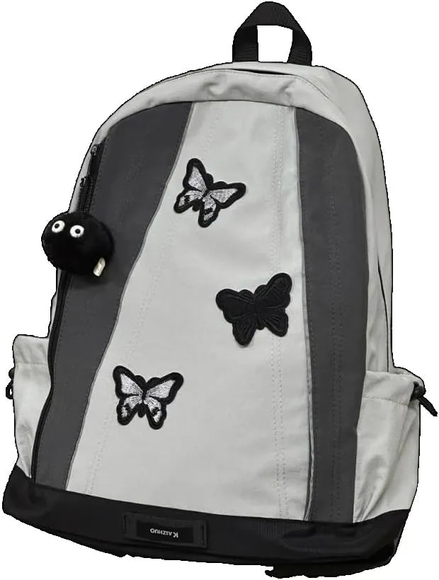 Y2k Backpack Butterfly Goth Purse Accessories Grunge Aesthetic Backpack Grunge Accessories Y2K (White)