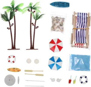 YARNOW 18pcs Mini Beach Ornament Set Colorful Shells Umbrellas for Home Decor Gardening Dollhouses Decoration for Festivals and Events