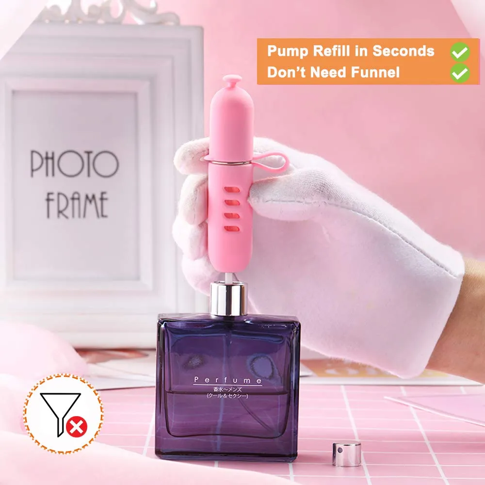 Yeejok 5ml Refillable Perfume Atomizer for Travel, TSA-Approved Portable Mini Empty Cologne Spray Pump Bottle Pocket Size Perfume Container for Men and Women, Pink