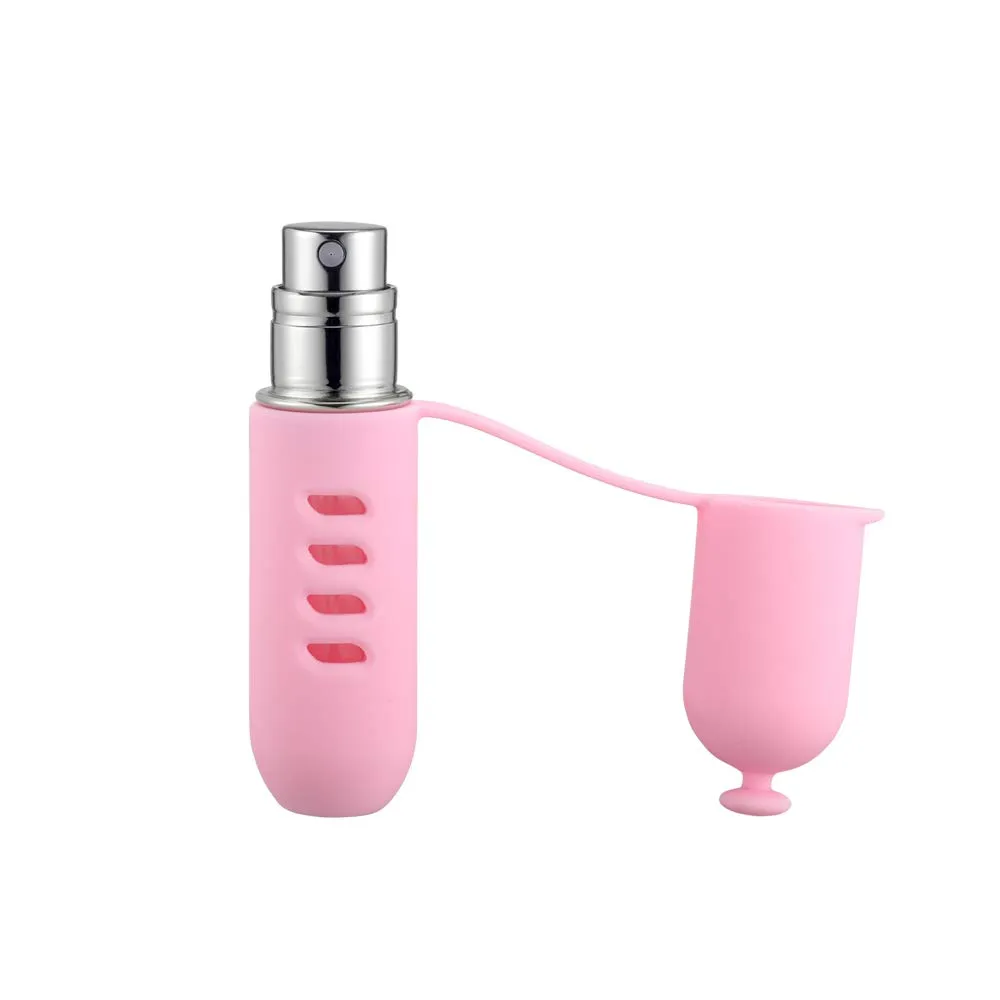Yeejok 5ml Refillable Perfume Atomizer for Travel, TSA-Approved Portable Mini Empty Cologne Spray Pump Bottle Pocket Size Perfume Container for Men and Women, Pink