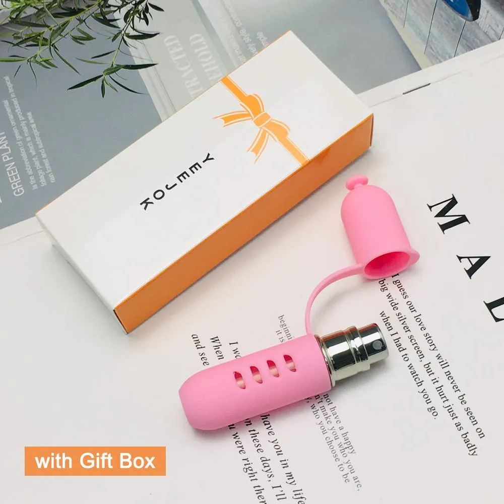 Yeejok 5ml Refillable Perfume Atomizer for Travel, TSA-Approved Portable Mini Empty Cologne Spray Pump Bottle Pocket Size Perfume Container for Men and Women, Pink