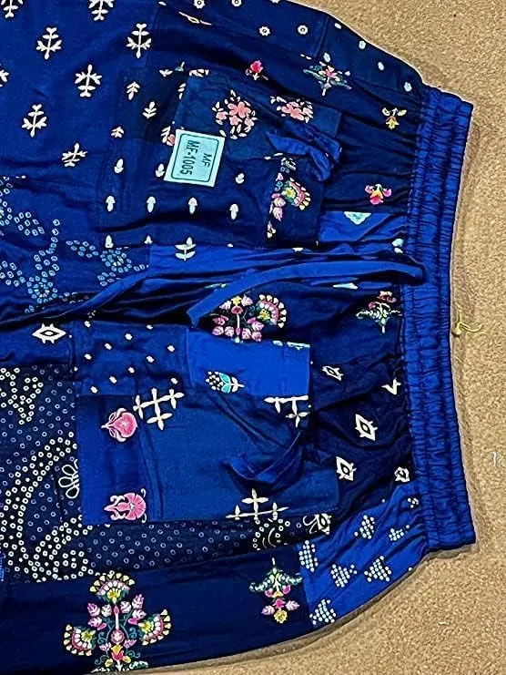 YILLE Boho Patchwork Harem Pants for Women, Casual Loose Fit Hippie Yoga Joggers with Pockets, Bohemian Lounge Comfy Palazzo