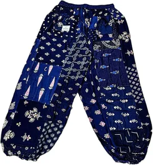 YILLE Boho Patchwork Harem Pants for Women, Casual Loose Fit Hippie Yoga Joggers with Pockets, Bohemian Lounge Comfy Palazzo