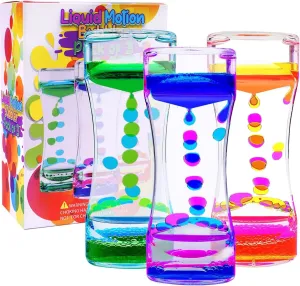 YUE MOTION Liquid Motion Bubbler Visual Sensory Toys, Liquid Timer– New Big Calming Sensory Bubbler Toy- Colorful Liquid Hourhlass for Stocking Stuffers, Novelty Gifts