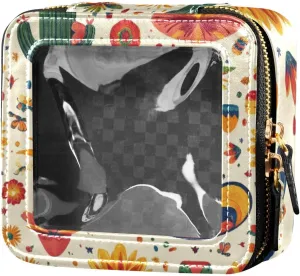 Yuiboo Clear Make Up Bag Mexican Cinco De Mayo Colorful Flowers Travel Toiletry Bag Cosmetic Bag with Zipper for Travel