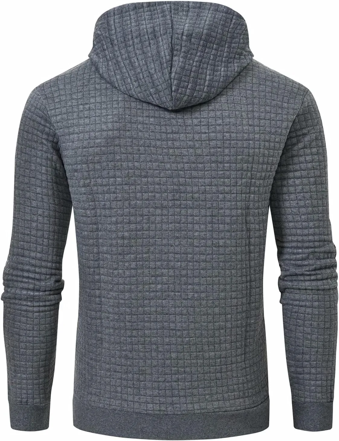 Yundobop Men's Pullover Hoodies Plaid Jacquard Long Sleeve Drawstring Hipster Casual Hooded Sweatshirts with Kanga Pockets