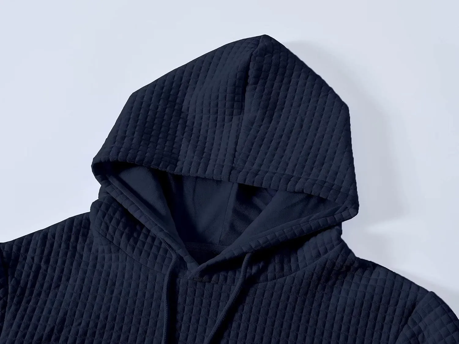 Yundobop Men's Pullover Hoodies Plaid Jacquard Long Sleeve Drawstring Hipster Casual Hooded Sweatshirts with Kanga Pockets