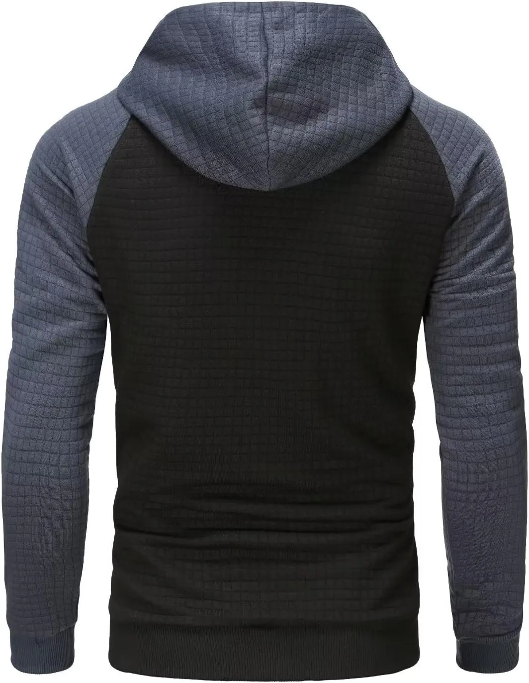 Yundobop Men's Pullover Hoodies Plaid Jacquard Long Sleeve Drawstring Hipster Casual Hooded Sweatshirts with Kanga Pockets