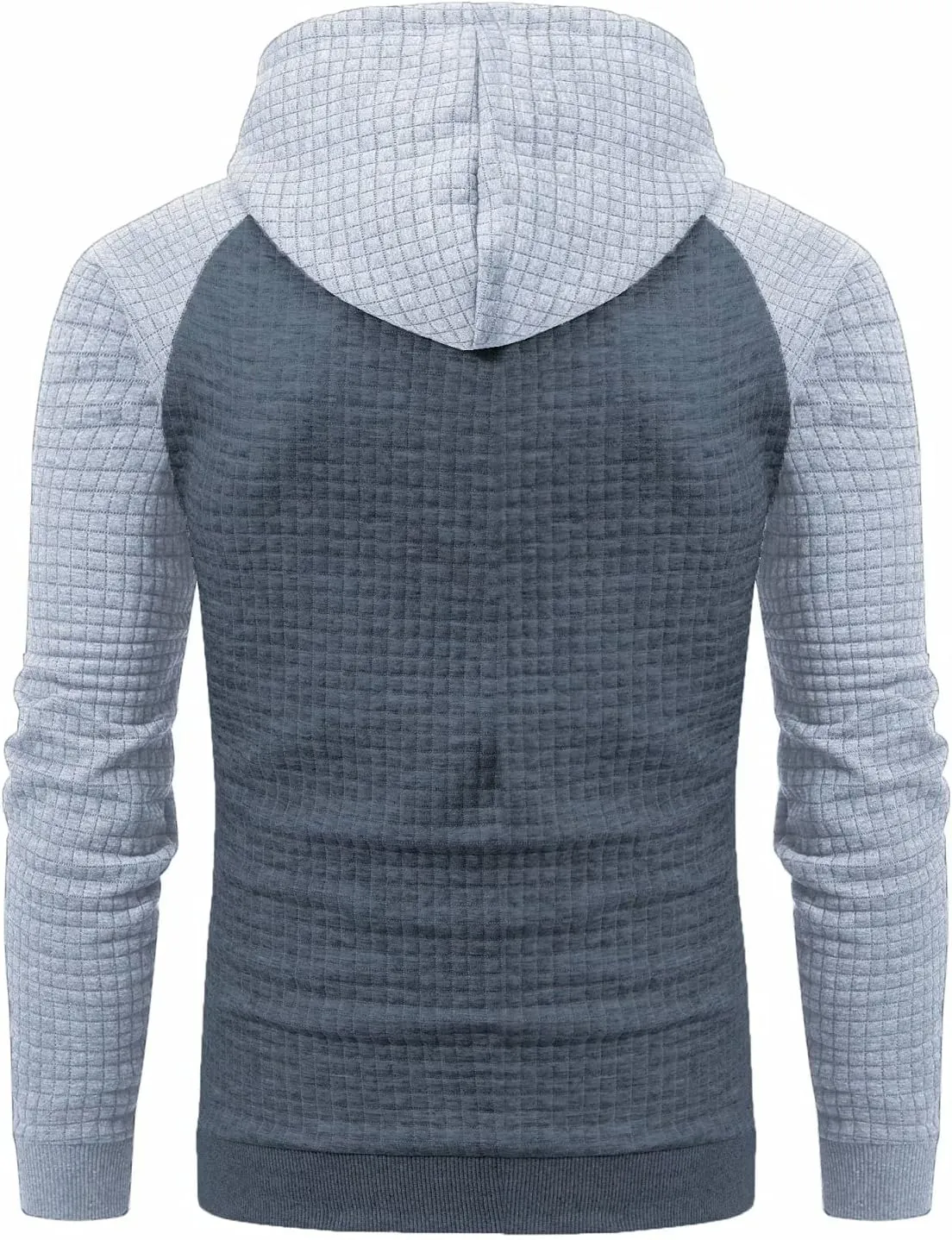 Yundobop Men's Pullover Hoodies Plaid Jacquard Long Sleeve Drawstring Hipster Casual Hooded Sweatshirts with Kanga Pockets