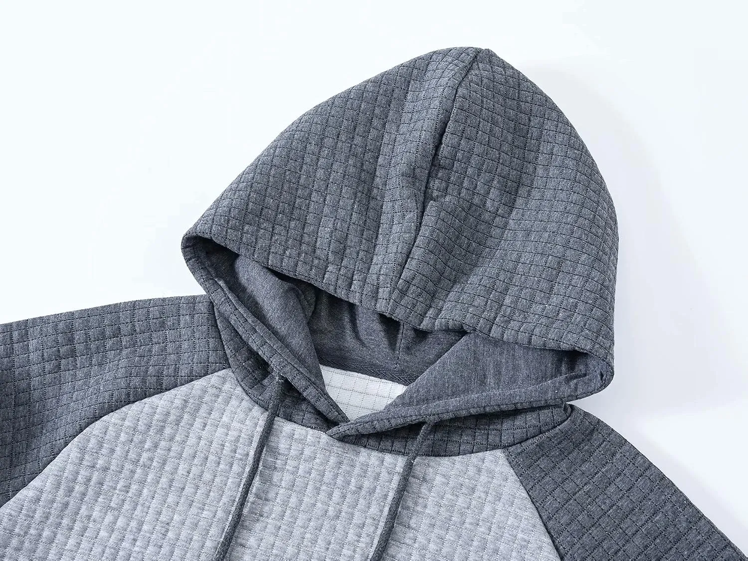 Yundobop Men's Pullover Hoodies Plaid Jacquard Long Sleeve Drawstring Hipster Casual Hooded Sweatshirts with Kanga Pockets